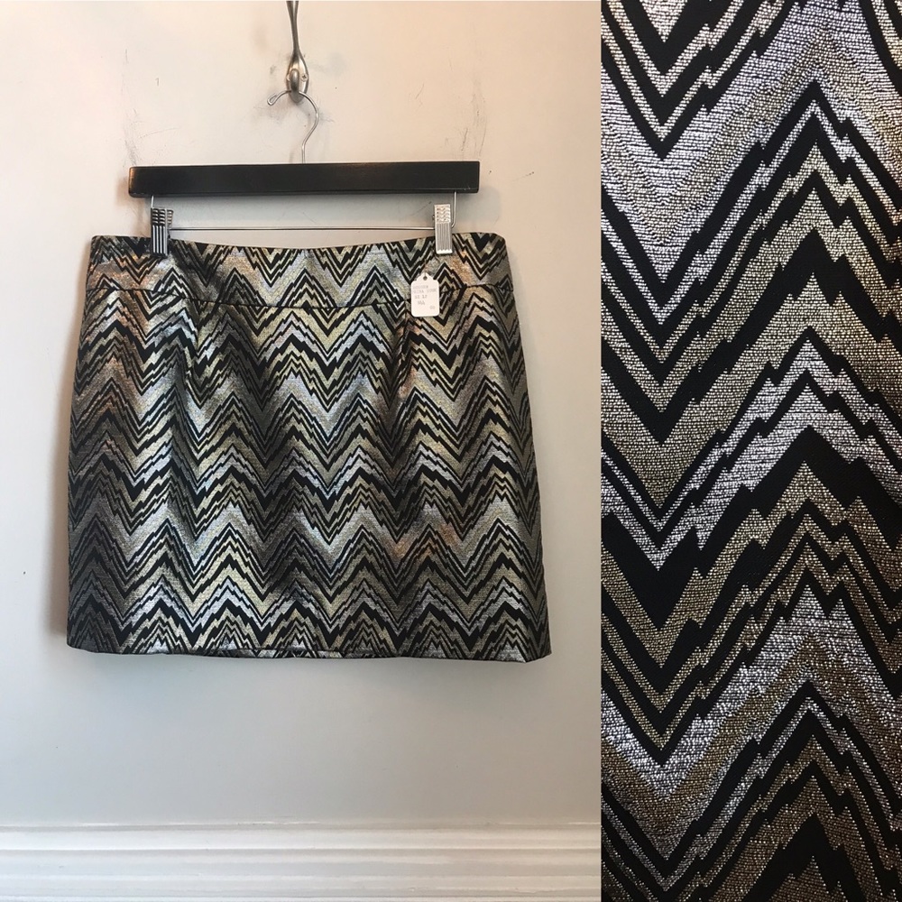 Trina Turk lurex chevron mini skirt